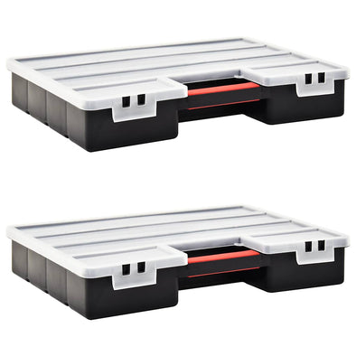 Assortment Boxes 2 pcs with Adjustable Dividers 460x325x80 mm Plastic