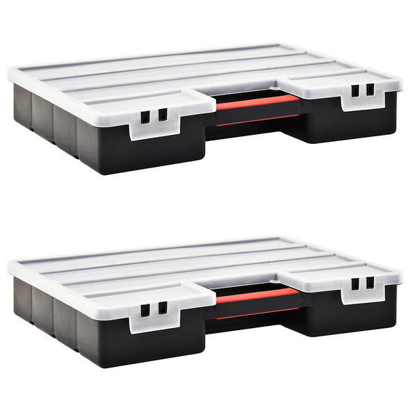 Assortment Boxes 2 pcs with Adjustable Dividers 460x325x80 mm Plastic