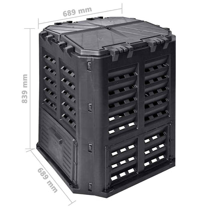 146275 vidaXL Garden Composter Black 68,9x68,9x83,9 cm 360 L