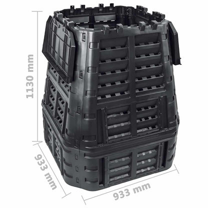 146277 vidaXL Garden Composter Black 93,3x93,3x113 cm 740 L