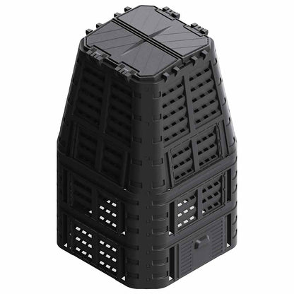 146278 vidaXL Garden Composter Black 93,3x93,3x146 cm 1000 L