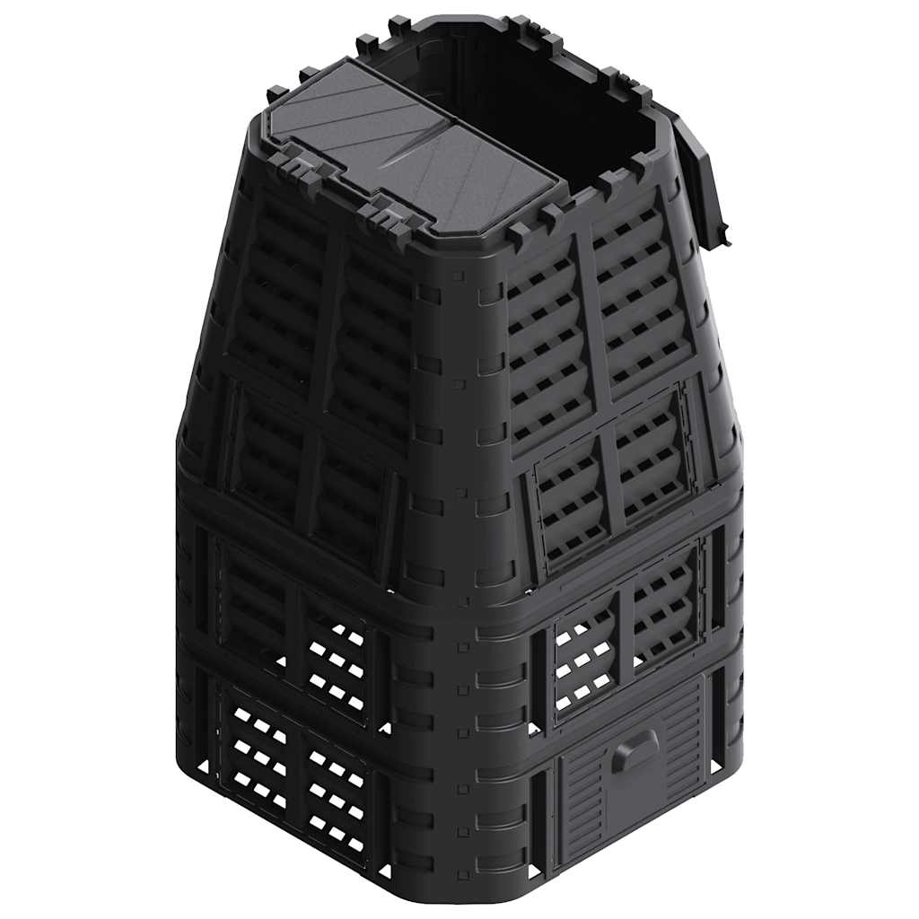 146278 vidaXL Garden Composter Black 93,3x93,3x146 cm 1000 L