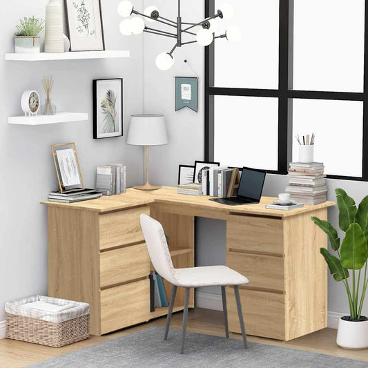 Corner Desk | Sonoma Oak | Engineered Wood | Large | Corner Desk