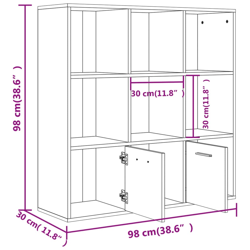 Cabinet | Sonoma oak | Engineered wood | Medium | Bookshelf | Rectangular