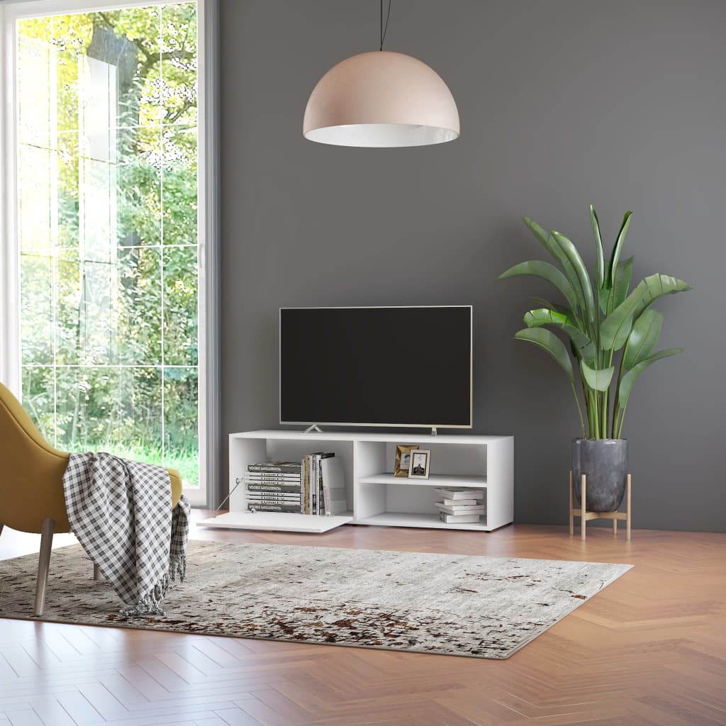 TV Cabinet | White | Engineered Wood | 120x34x37 cm | TV Cabinet