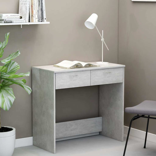 Desk | Concrete Grey | Engineered Wood | Small | Storage | Computer Desk