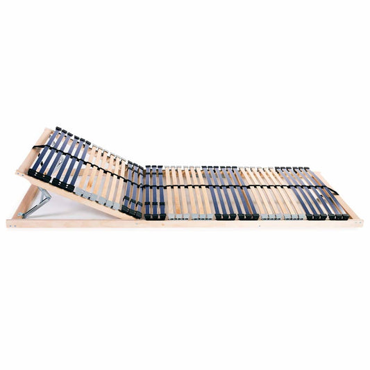 Bed Base | Natural beech wood and black | Beechwood frame, birch slats