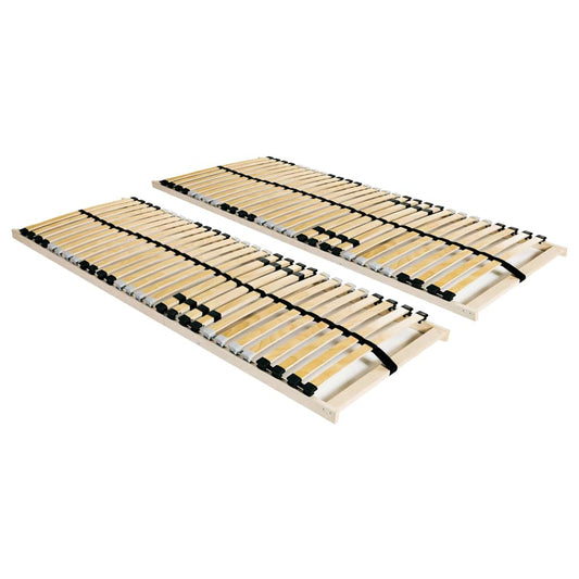 Bed Slatted Base | Beige, Black | Beechwood frame, Birch slats