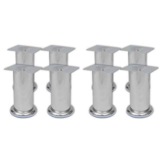 Sofa Leg | Set of 8 | Chrome | Iron | Sofa Legs | Cylindrical | Modern