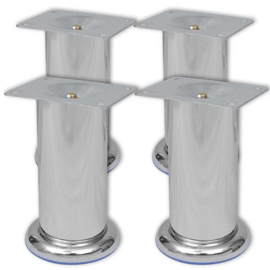 Sofa Leg | Set of 8 | Chrome | Iron | Sofa Legs | Cylindrical | Modern
