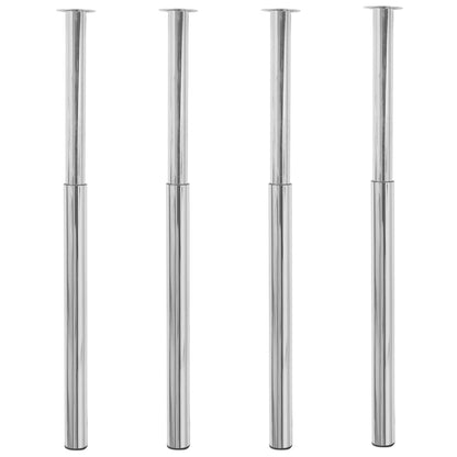 Telescopic Table Legs 4 pcs Chrome 710 mm-1100 mm