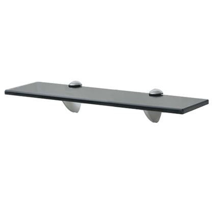 Floating Shelf | Set of 2 | Black | Tempered safety glass | 40x10 cm