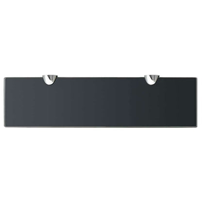 Floating Shelf | Set of 2 | Black | Tempered safety glass | 40x10 cm