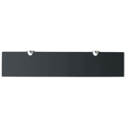 Floating Shelf | Set of 2 | Black | Toughened safety glass | Medium