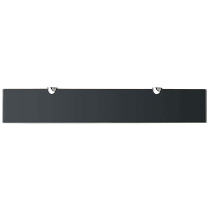 Floating Shelf | Set of 2 | Black | Tempered safety glass, zinc alloy