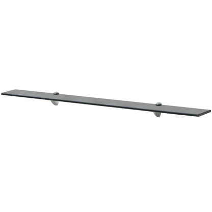 Floating Shelf | Set of 2 | Black | Tempered safety glass, Zinc alloy