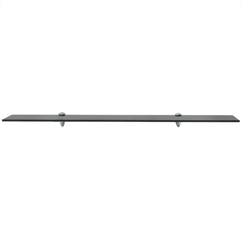 Floating Shelf | Set of 2 | Black | Tempered safety glass, Zinc alloy