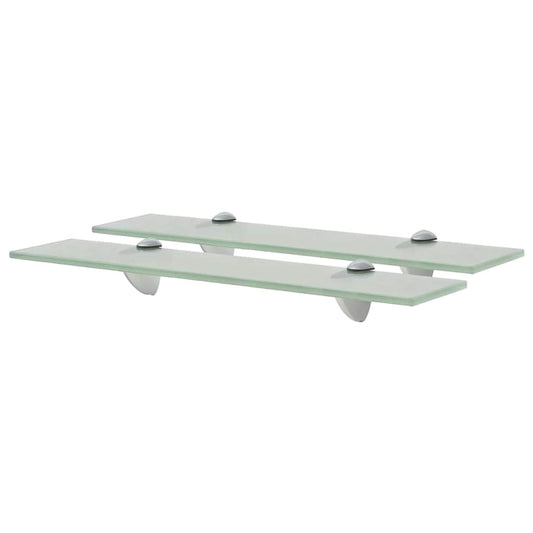 Floating Shelf | Set of 2 | Frosted | Tempered safety glass, Zinc alloy