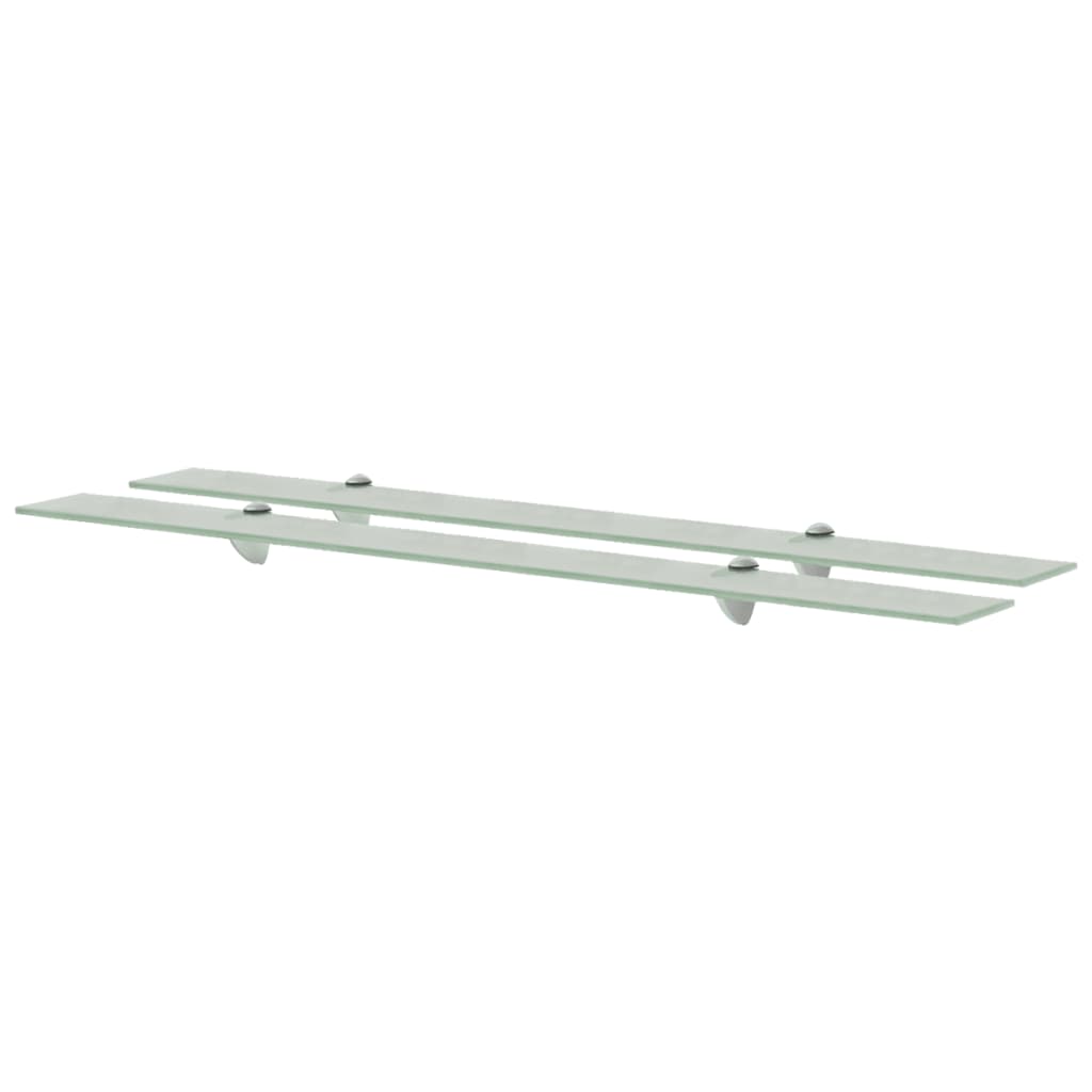 Floating Shelves 2 pcs Glass 100x10 cm 8 mm