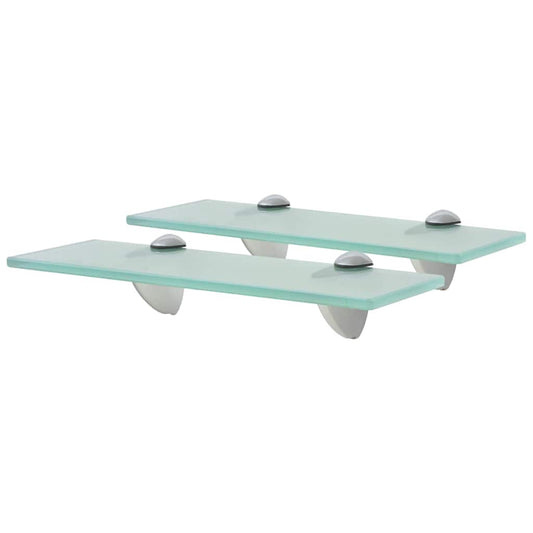 Floating Shelf | Set of 2 | Clear | Tempered glass, Zinc alloy | 30x20 cm