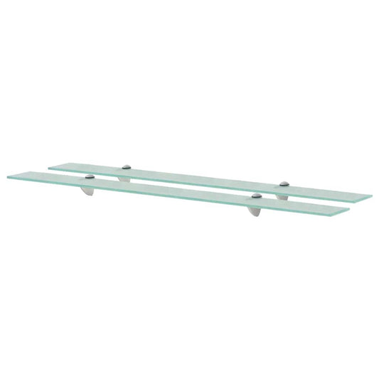 Floating Shelf | Set of 2 | Clear | Tempered safety glass | 100x20cm