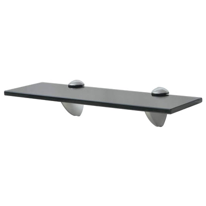 Floating Shelf | Set of 2 | Black | Tempered Safety Glass | 30x20 cm