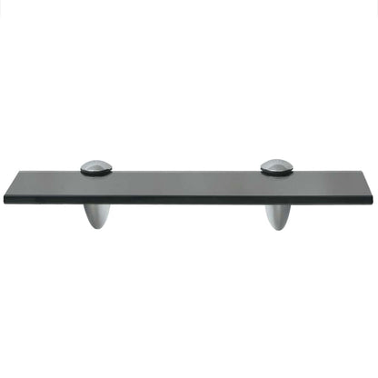 Floating Shelf | Set of 2 | Black | Tempered Safety Glass | 30x20 cm