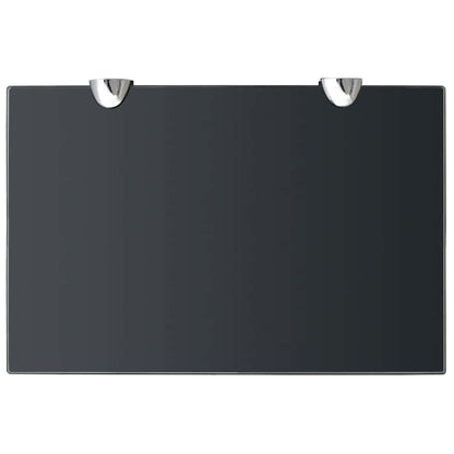 Floating Shelf | Set of 2 | Black | Tempered Safety Glass | 30x20 cm