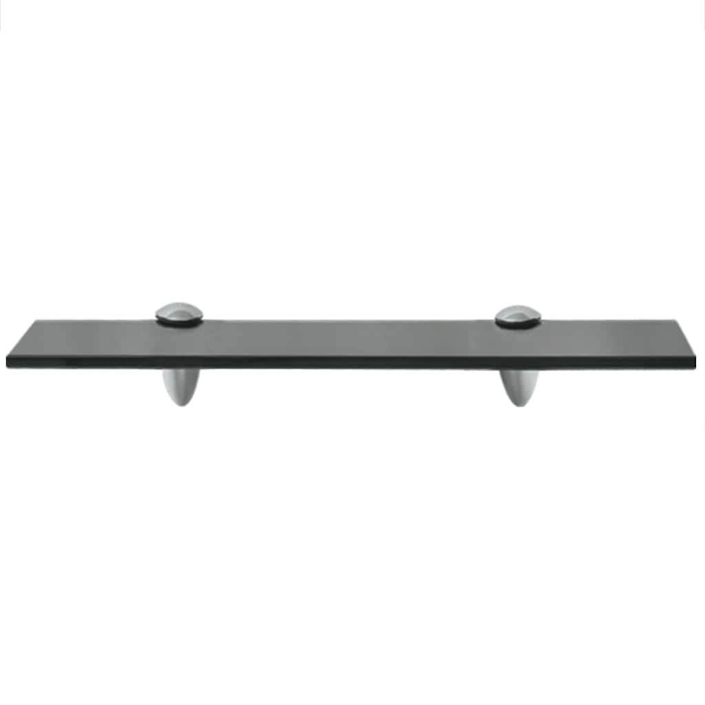 Floating Shelf | Set of 2 | Black | Tempered safety glass | 40x20cm 8mm