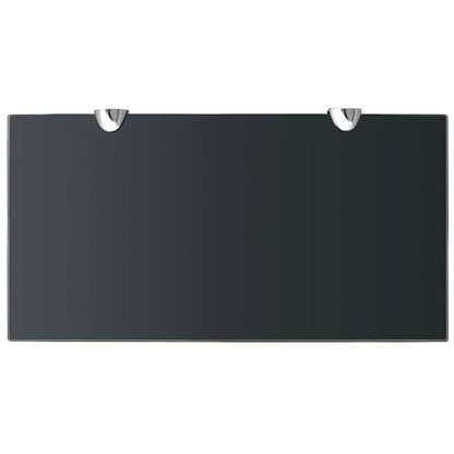 Floating Shelf | Set of 2 | Black | Tempered safety glass | 40x20cm 8mm