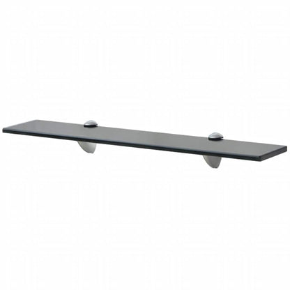 Floating Shelf | Set of 2 | Black | Tempered safety glass, Zinc alloy