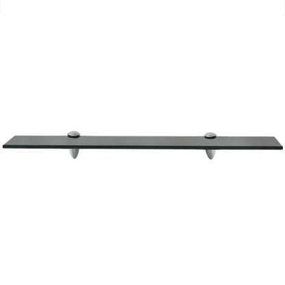Floating Shelf | Set of 2 | Black | Tempered safety glass, Zinc alloy
