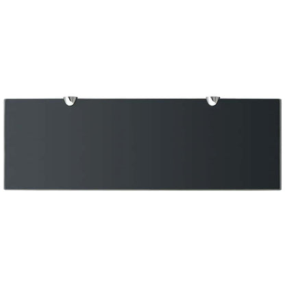 Floating Shelf | Set of 2 | Black | Tempered safety glass, Zinc alloy