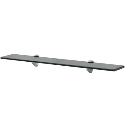 Floating Shelf | Set of 2 | Black | Tempered safety glass, Zinc alloy