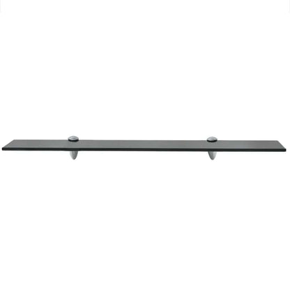 Floating Shelf | Set of 2 | Black | Tempered safety glass, Zinc alloy