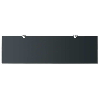 Floating Shelf | Set of 2 | Black | Tempered safety glass, Zinc alloy