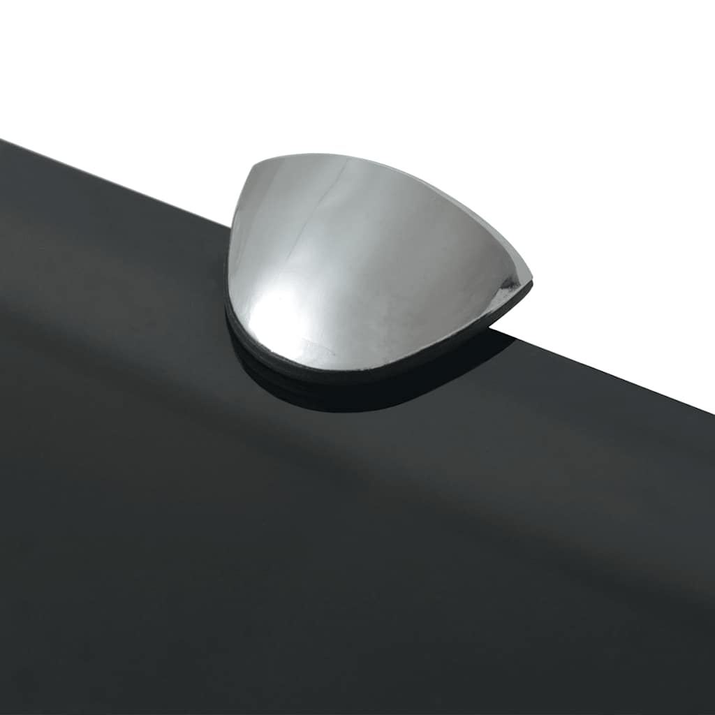 Floating Shelf | Set of 2 | Black | Tempered safety glass, Zinc alloy