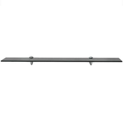 Floating Shelf | Set of 2 | Black | Tempered safety glass, Zinc alloy