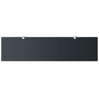 Floating Shelf | Set of 2 | Black | Tempered safety glass, Zinc alloy