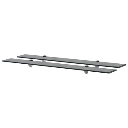 Floating Shelf | Set of 2 | Black | Tempered safety glass | Medium