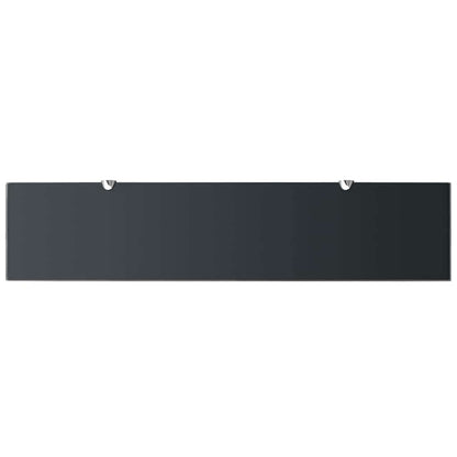 Floating Shelf | Set of 2 | Black | Tempered safety glass | Medium