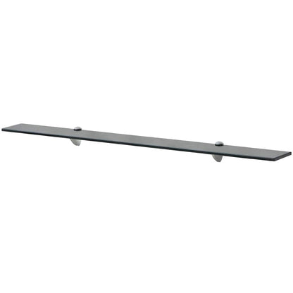 Floating Shelf | Set of 2 | Black | Tempered safety glass | 100x20 cm
