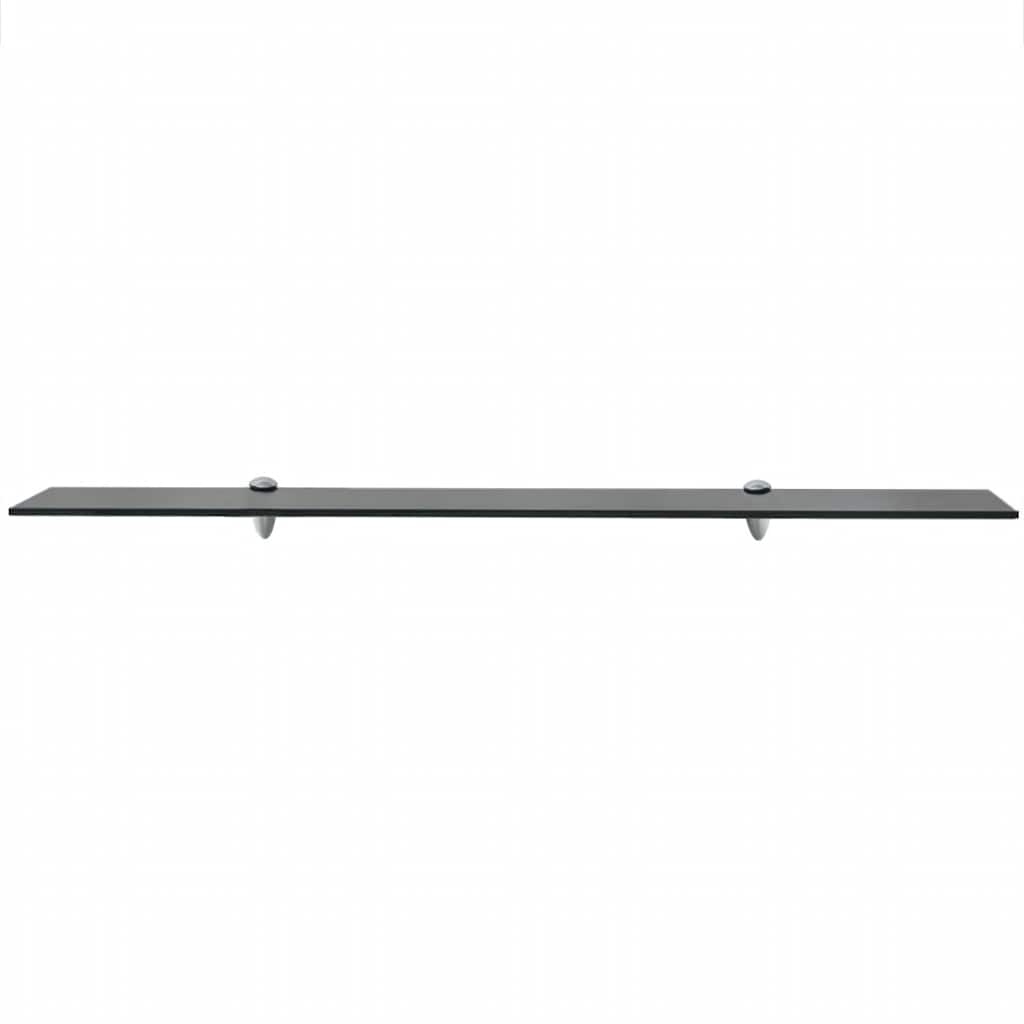 Floating Shelf | Set of 2 | Black | Tempered safety glass | 100x20 cm