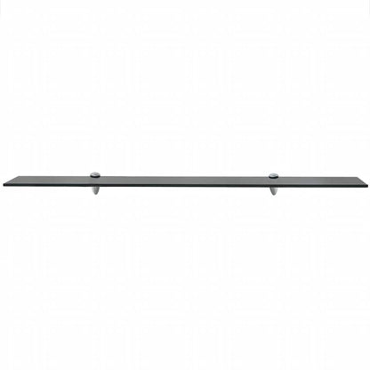 Floating Shelf | Set of 2 | Black | Tempered safety glass | 100x20 cm