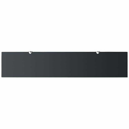 Floating Shelf | Set of 2 | Black | Tempered safety glass | 100x20 cm