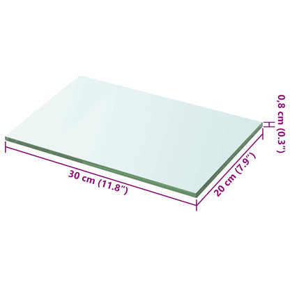 Shelves 2 pcs Panel Glass Clear 20x30 cm