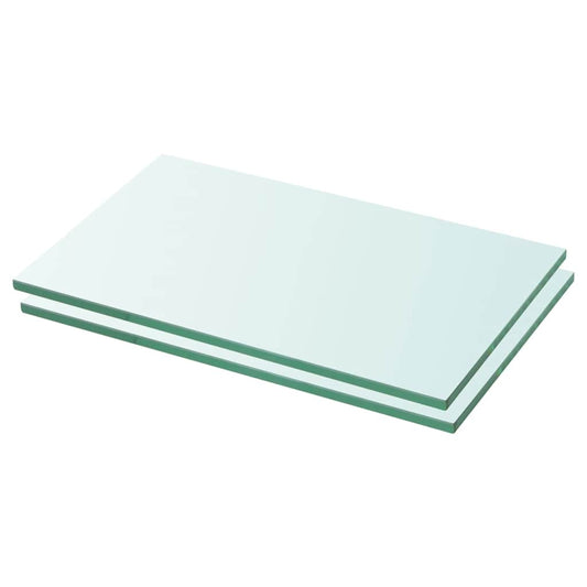 Glass Panel | Set of 2 | Clear | Tempered Glass | 30x12 cm | Durable