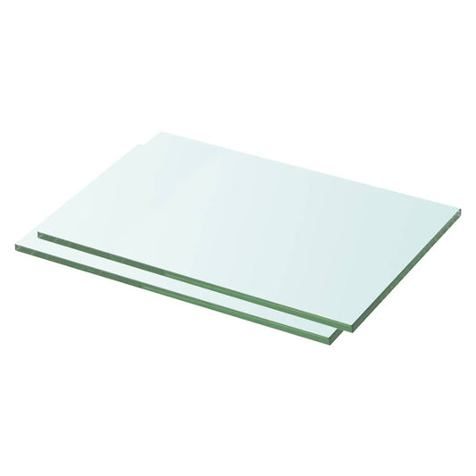 Glass Panel | Set of 2 | Clear | Tempered Glass | 30x15 cm