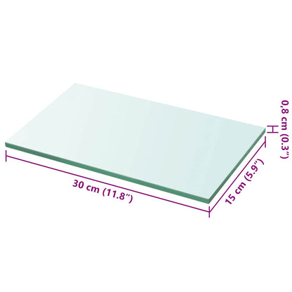 Shelves 2 pcs Panel Glass Clear 30x15 cm