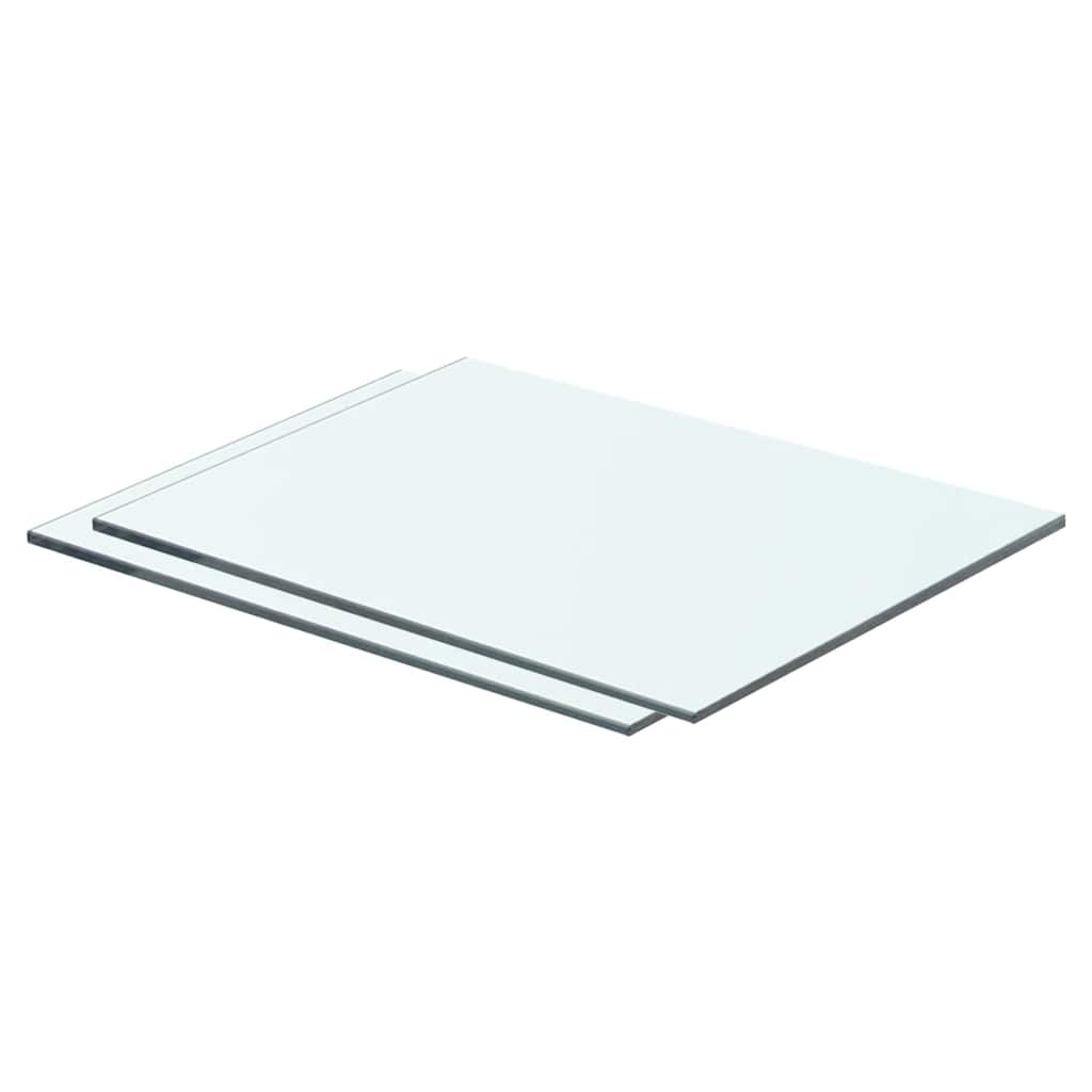 Shelves 2 pcs Panel Glass Clear 40x25 cm